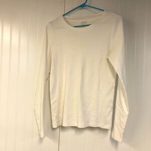 J Crew Women's White Long Sleeve Top Cotton Large